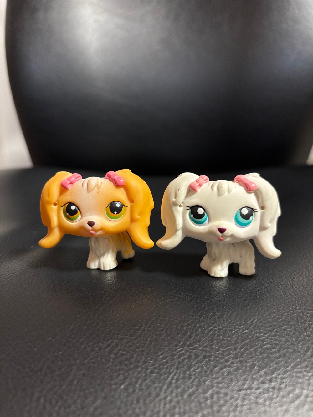 Littlest Pet Shop LPS #65 & #79 Maltese Pair with Pink Bows 🎀